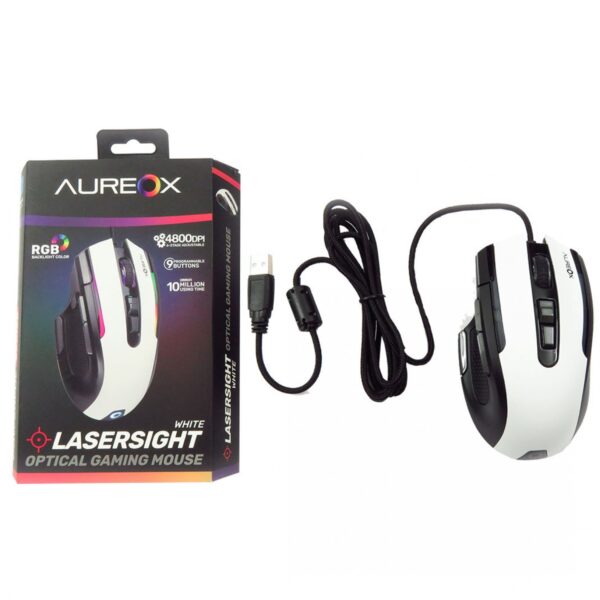 Mouse Aureox Lasersight White Gaming Gm400W