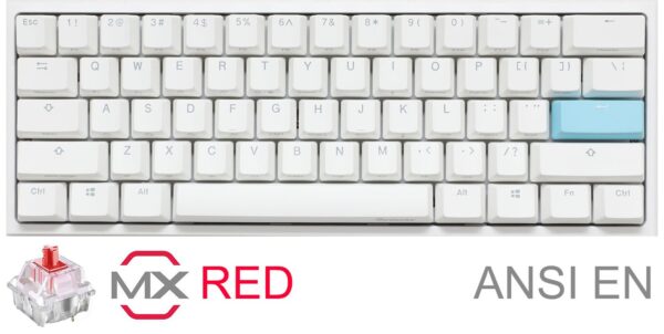 Teclado Gamer Ducky One 2 Mini Pure White Rgb Version  Gaming Cherry Mx Red Double-Shot Pbt Mecanico