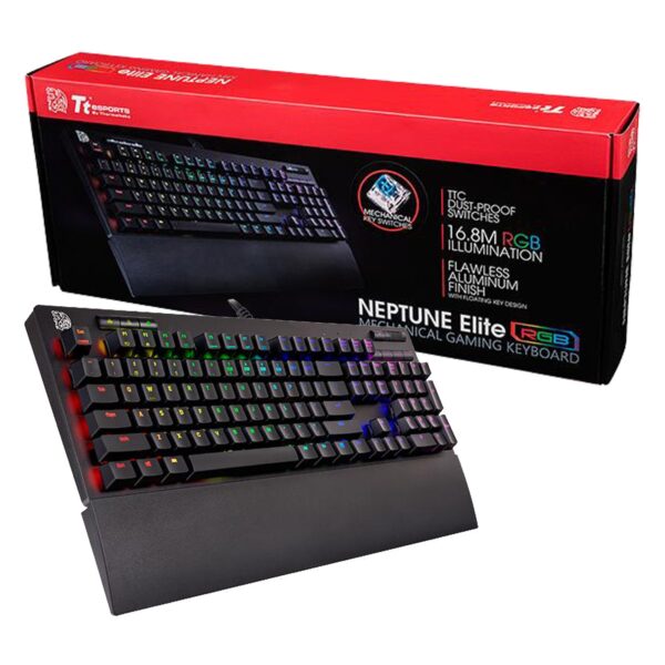 Teclado Gamer Tt Esports Neptune Elite Ttc Rgb Blue Axis Black Spanish