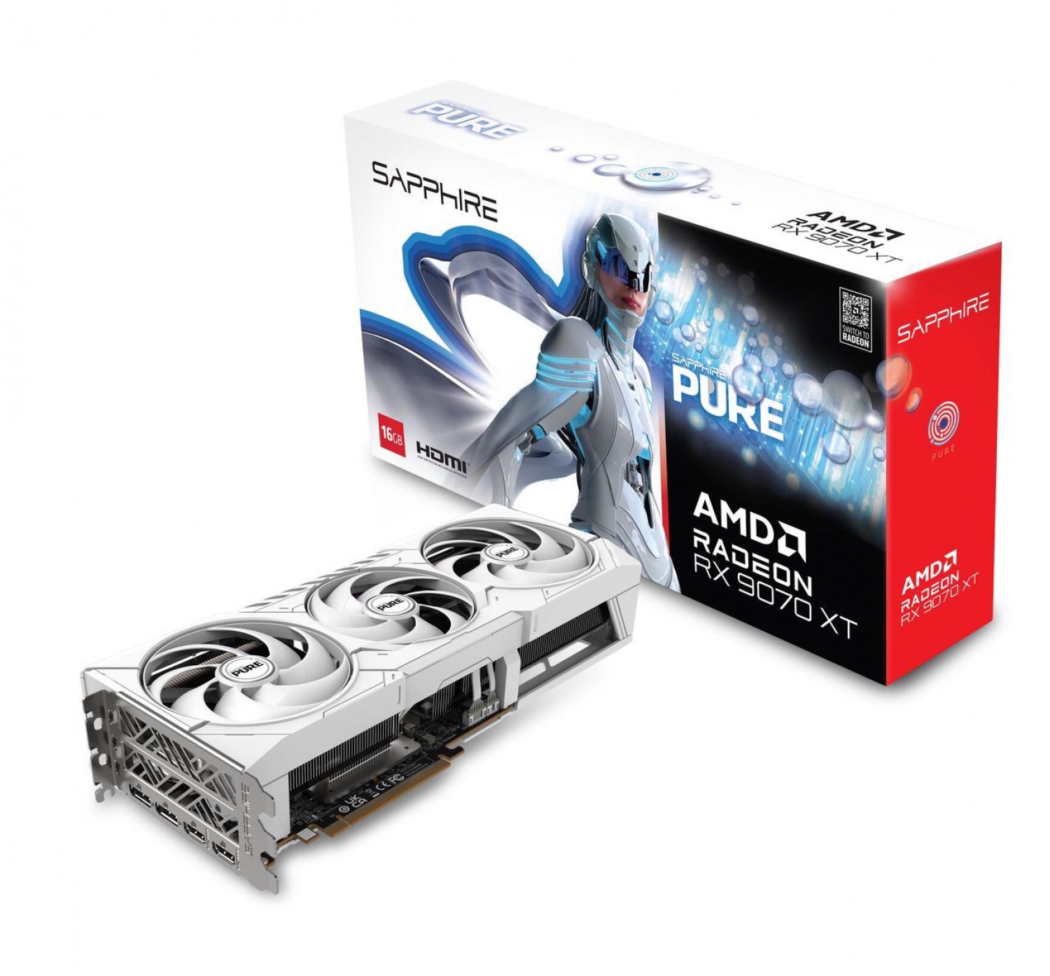PLACA DE VIDEO SAPPHIRE PURE RX 9070 XT OC 16GB (WHITE)