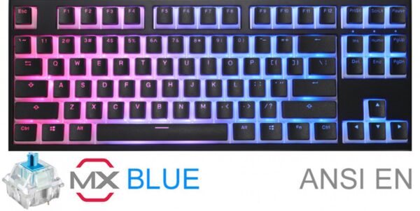 Teclado Gamer Ducky One 2 Rgb Tkl Pudding Edition Rgb Led Cherry Mx Blue Double Shot