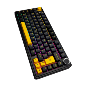 TECLADO AULA F75 BLACK DARK BLUE ORANGE 6913 - https://compumar.com